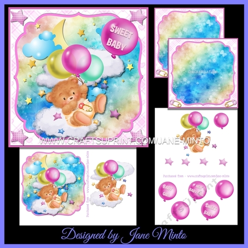 BEAR & BALLOONS - BABY GIRL MINI KIT