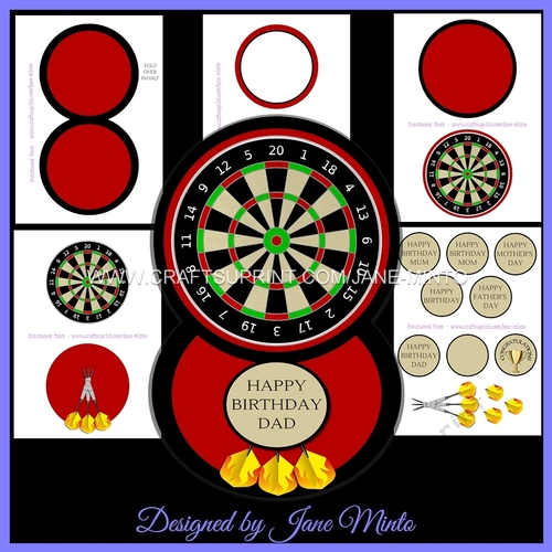 DARTBOARD EASEL CARD