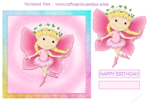 BUTTERFLY GIRL QUICK CARD SHEET