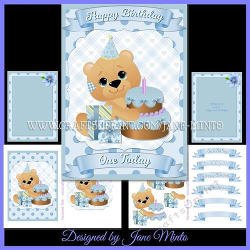 5x7 FIRST BIRTHDAY MINI KIT - BLUE