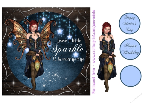 LEAVE A LITTLE SPARKLE FAIRY - QUICK CARD SHEET