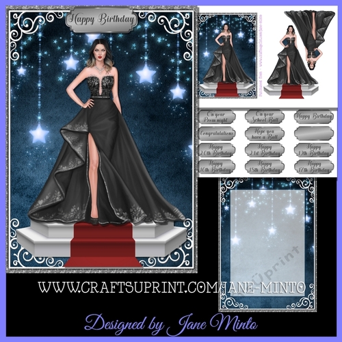 5x7 BLACK BALL DRESS 