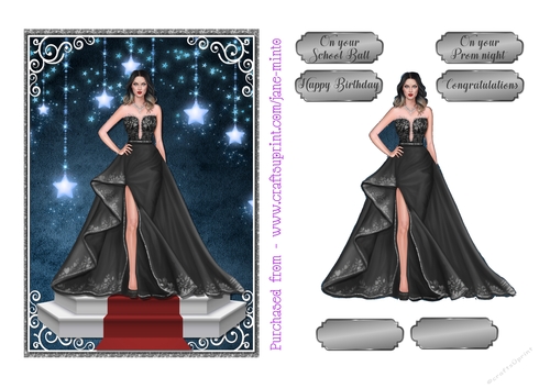 5x7 BLACK BALL DRESS 