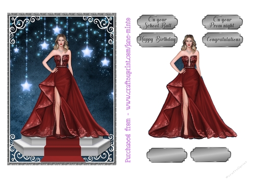 5x7 RED BALL DRESS 
