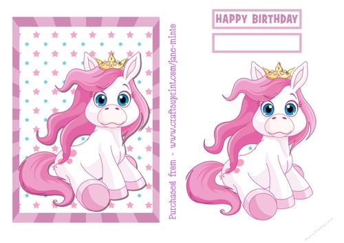 5x7 PINK HORSE 