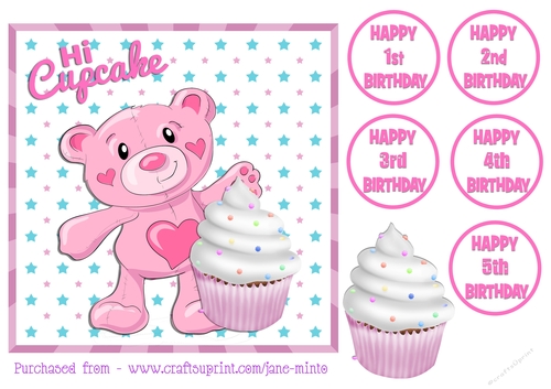 HI CUPCAKE with stars