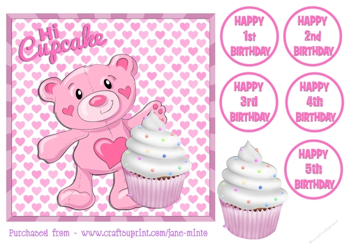HI CUPCAKE with hearts