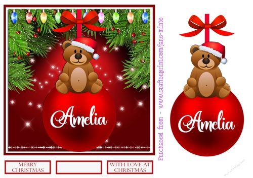 AMELIA - CHRISTMAS BAUBLE QUICK CARD