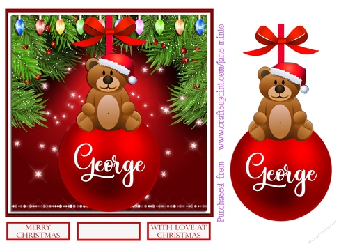 GEORGE - CHRISTMAS BAUBLE QUICK CARD