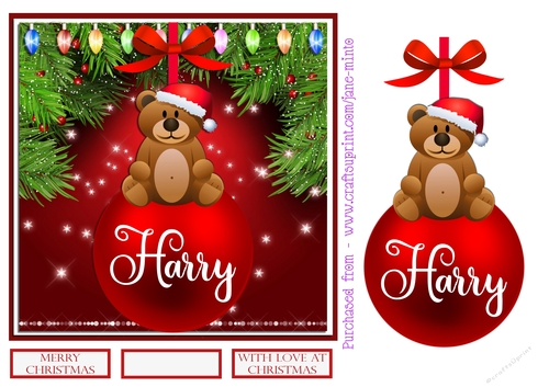 HARRY - CHRISTMAS BAUBLE QUICK CARD