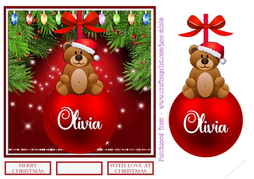 OLIVIA - CHRISTMAS BAUBLE QUICK CARD