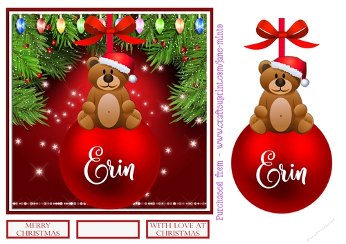 ERIN - CHRISTMAS BAUBLE QUICK CARD