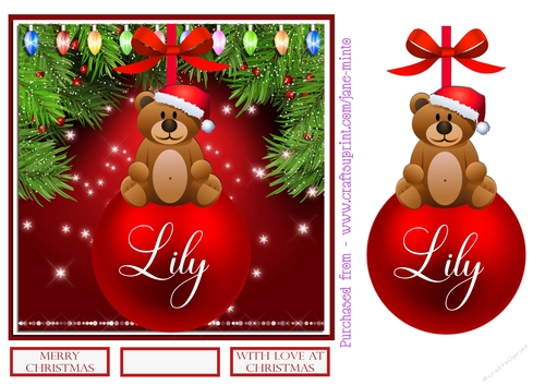LILY - CHRISTMAS BAUBLE QUICK CARD