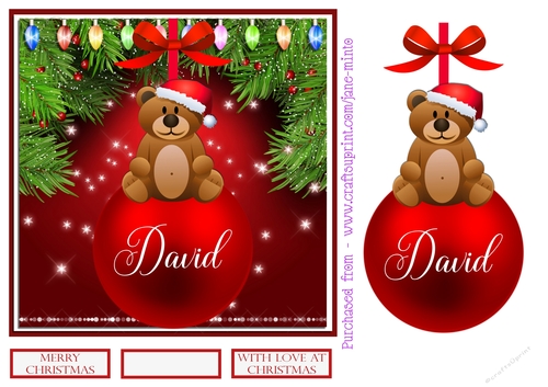 DAVID - CHRISTMAS BAUBLE QUICK CARD