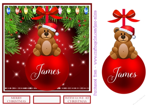 JAMES - CHRISTMAS BAUBLE QUICK CARD