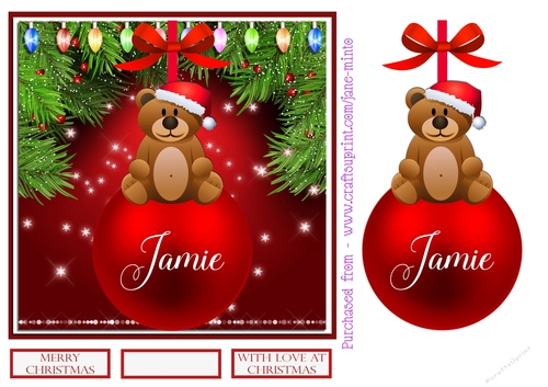 JAMIE - CHRISTMAS BAUBLE QUICK CARD