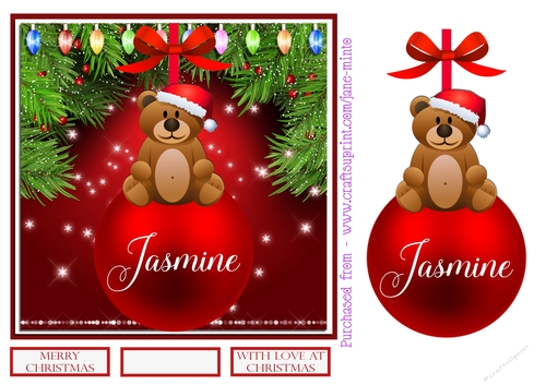 JASMINE - CHRISTMAS BAUBLE QUICK CARD