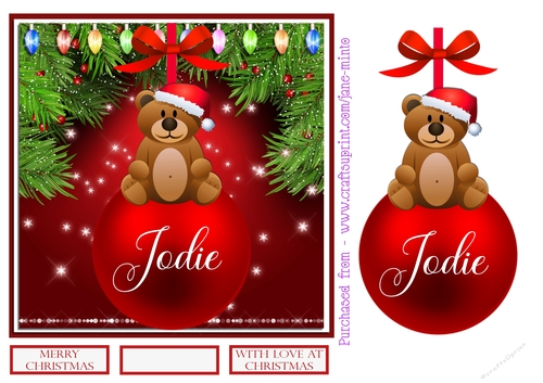 JODIE - CHRISTMAS BAUBLE QUICK CARD