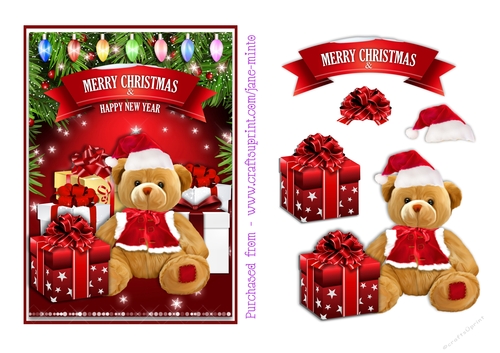 5x7 CHRISTMAS TEDDY