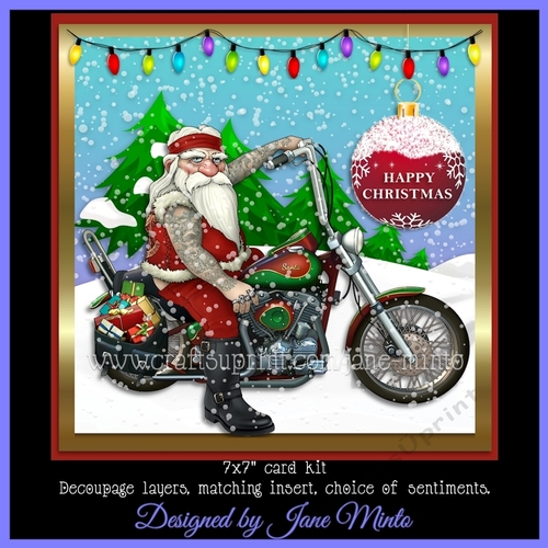 BIKER SANTA 7X7 card
