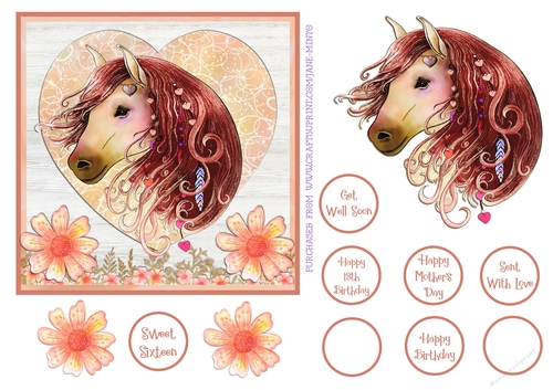 HEART HORSE 2 6X6
