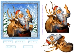 SANTA & REINDEER 6X6