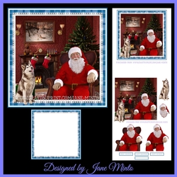 CHRISTMAS HUSKY & SANTA