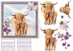 HIGHLAND COWS WITH SALTIRE 6X6