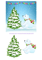 CHRISTMAS POLAR BEAR 6X6