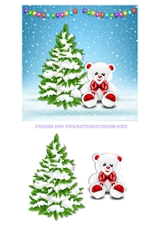 WHITE CHRISTMAS TEDDY 6X6