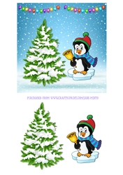 CHRISTMAS PENGUIN WITH BELL 6X6