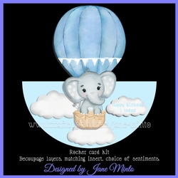 ELEPHANT ROCKER CARD BLUE