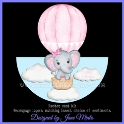 ELEPHANT ROCKER CARD - PINK