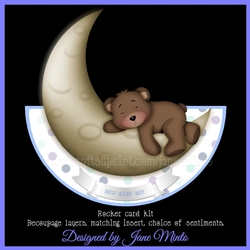 MOON BABY ROCKER CARD - BLUE