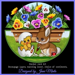 PAINTING BUNNY ROCKER CARD