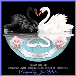 BLACK & WHITE SWANS ROCKER CARD