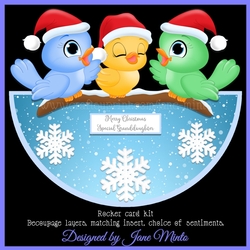 CHRISTMAS BIRDS ROCKER CARD