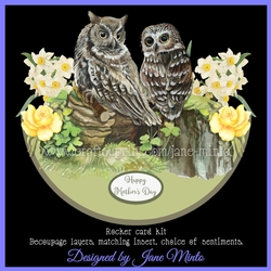 SPRING OWLS ROCKER CARD