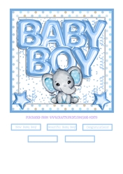 BABY BOY ELEPHANT QUICK CARD