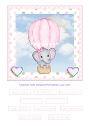 BABY GIRL BALLOON QUICK CARD