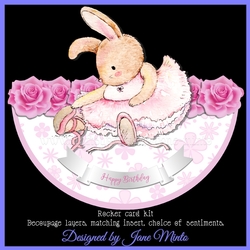 BALLERINA BUNNY ROCKER CARD