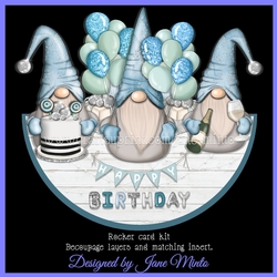GNOMEY BIRTHDAY BLUE ROCKER CARD