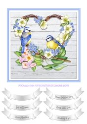 BLUE TIT HEART QUICK CARD