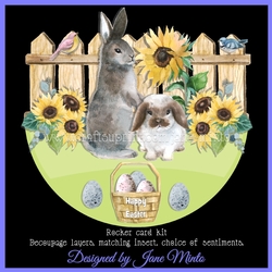 SUNFLOWER BUNNIES rocker card