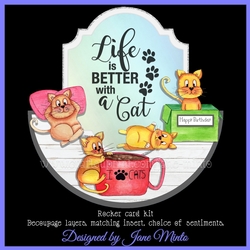 BETTER WITH A CAT - rocker card