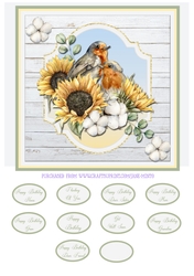 SUNFLOWER ROBINS quick card