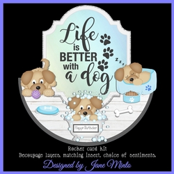 BETTER WITH A DOG rocker card