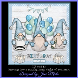 BIRTHDAY GNOMES - blue