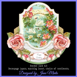VINTAGE SWANS rocker card