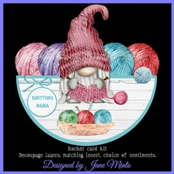 KNITTING GNOME rocker card